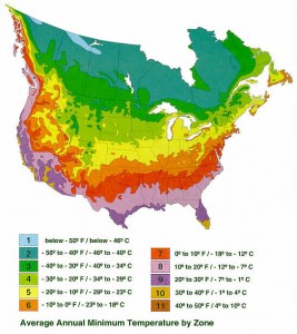 Planting zone map